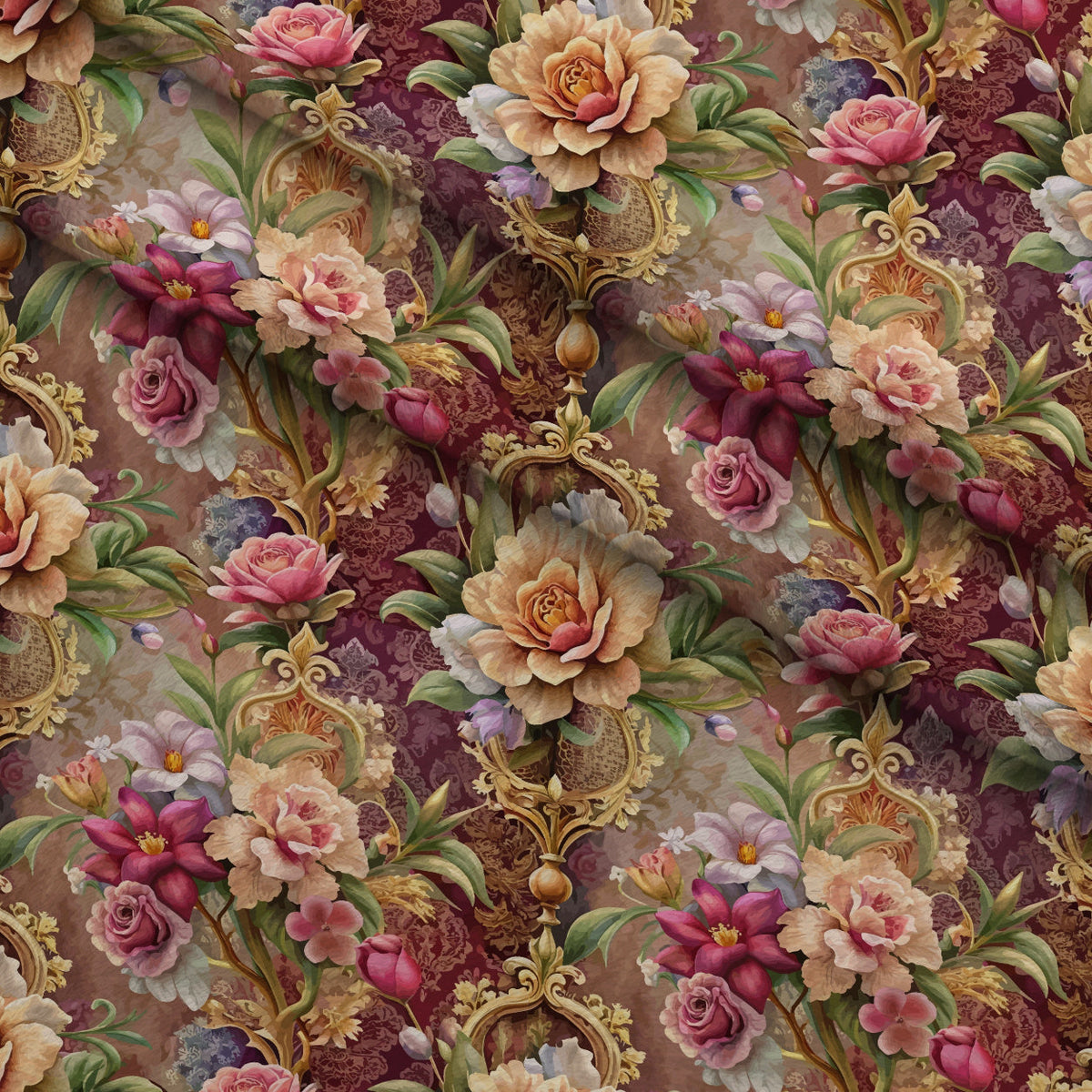 Rococo Blooms Pattern 28 Minky Fabric