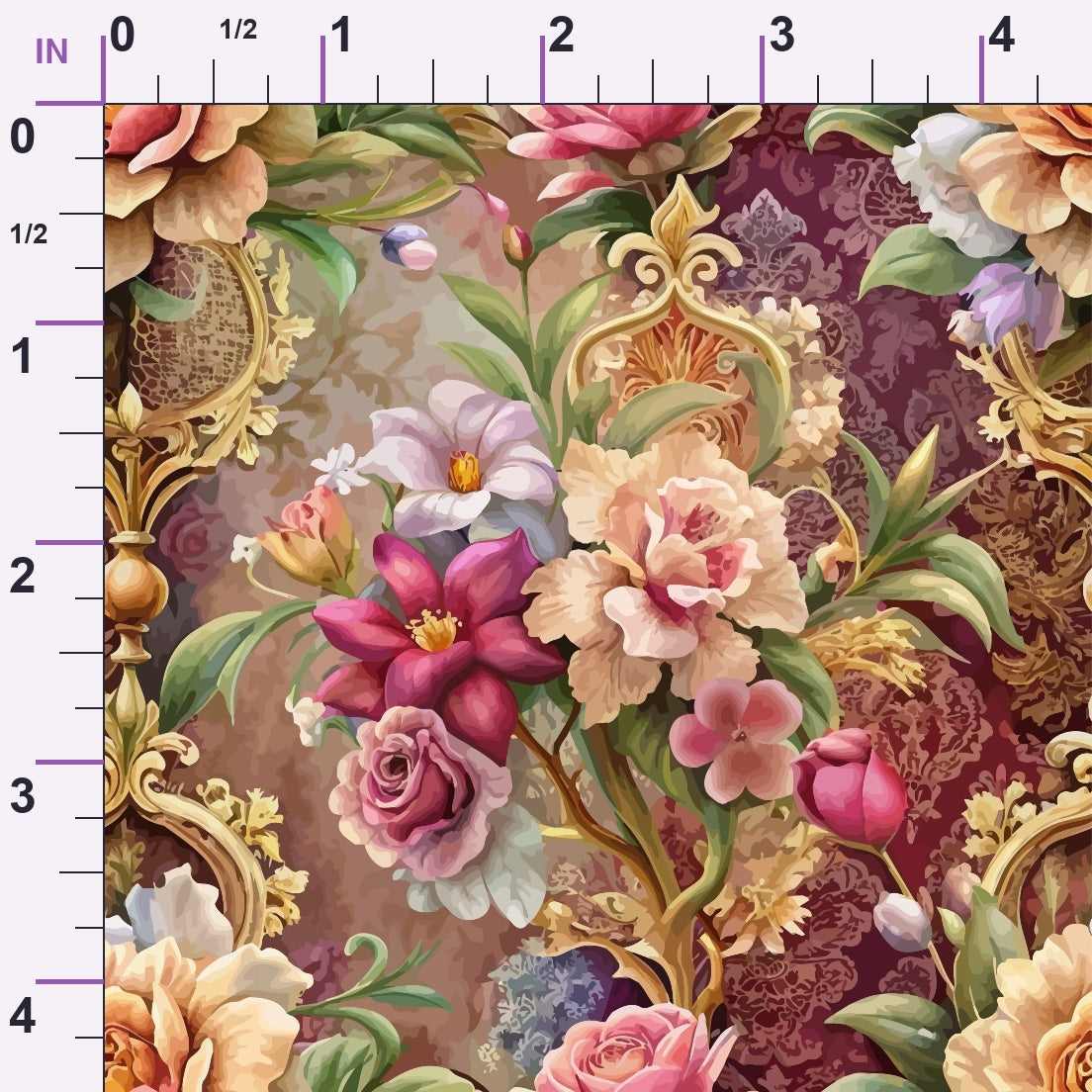 Rococo Blooms Pattern 28 Minky Fabric