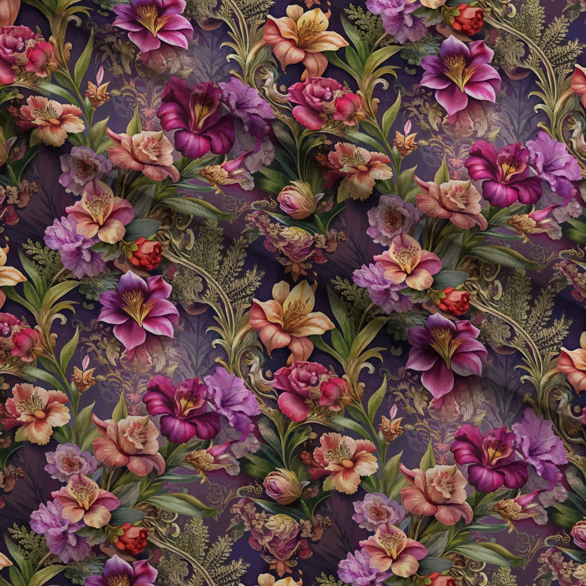 Rococo Blooms Pattern 29 Minky Fabric