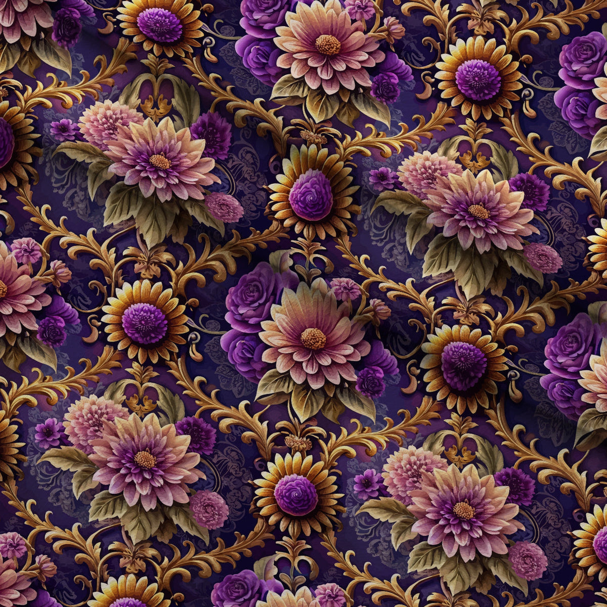 Rococo Blooms Pattern 3 Minky Fabric