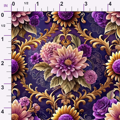 Rococo Blooms Pattern 3 Minky Fabric
