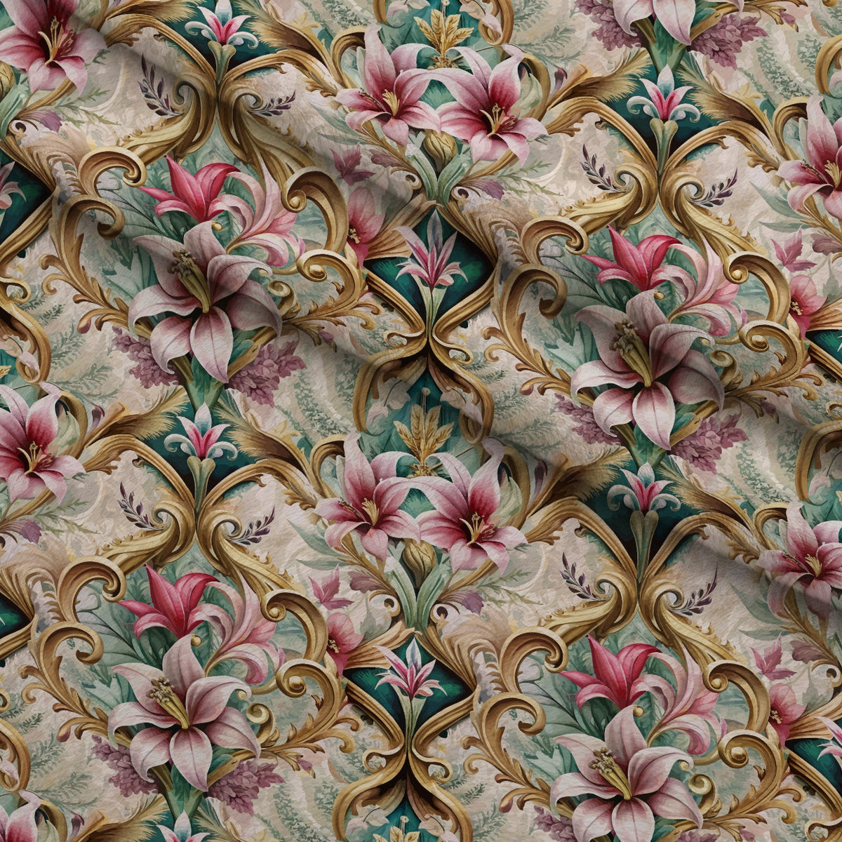 Rococo Blooms Pattern 32 Minky Fabric