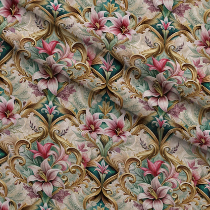 Rococo Blooms Pattern 32 Minky Fabric