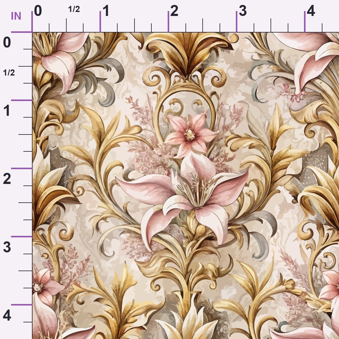 Rococo Blooms Pattern 33 Minky Fabric