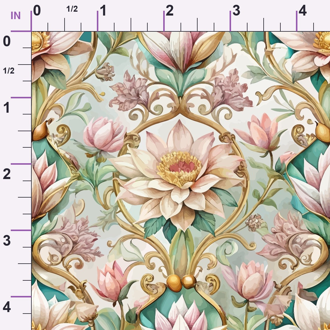 Rococo Blooms Pattern 36 Minky Fabric