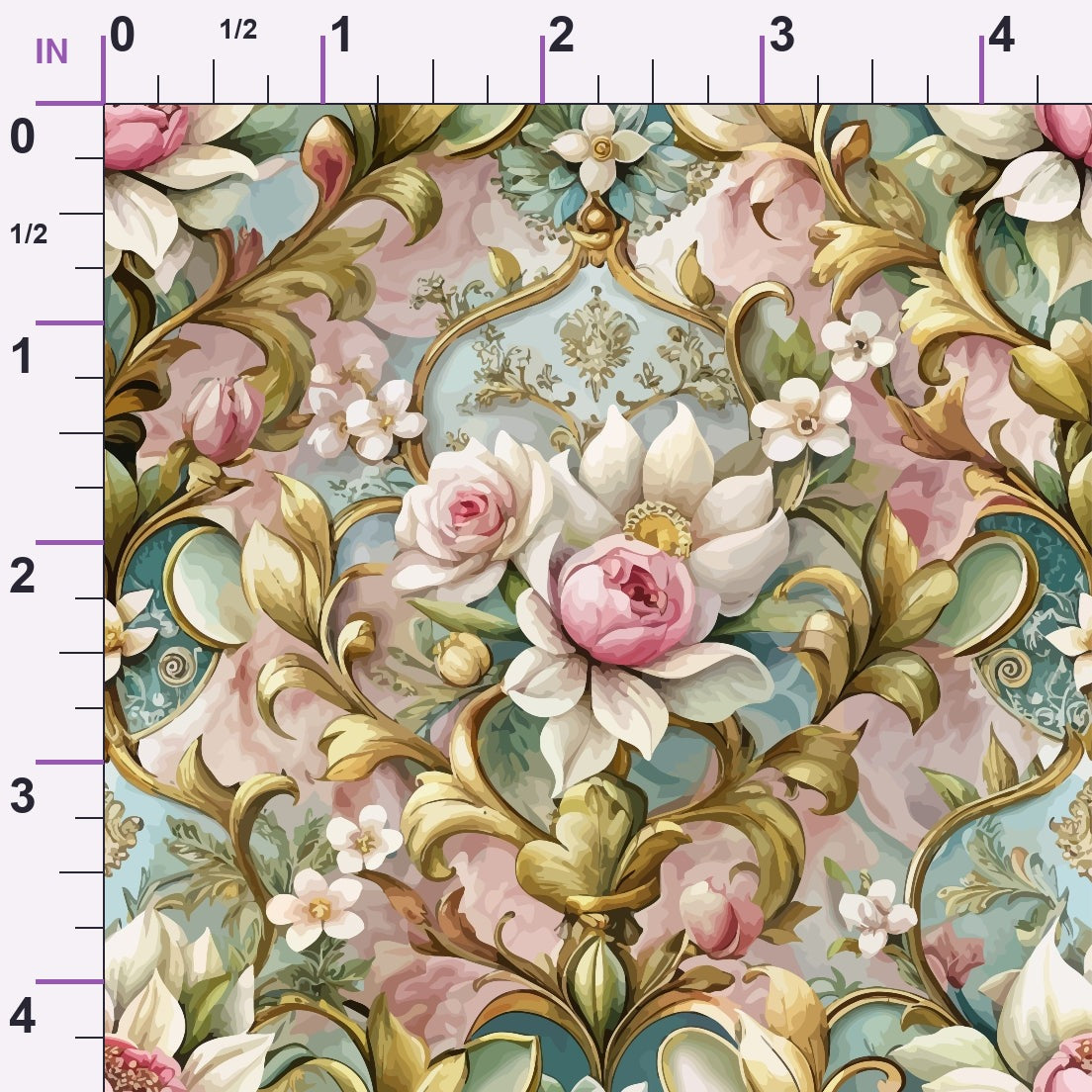 Rococo Blooms Pattern 39 Minky Fabric