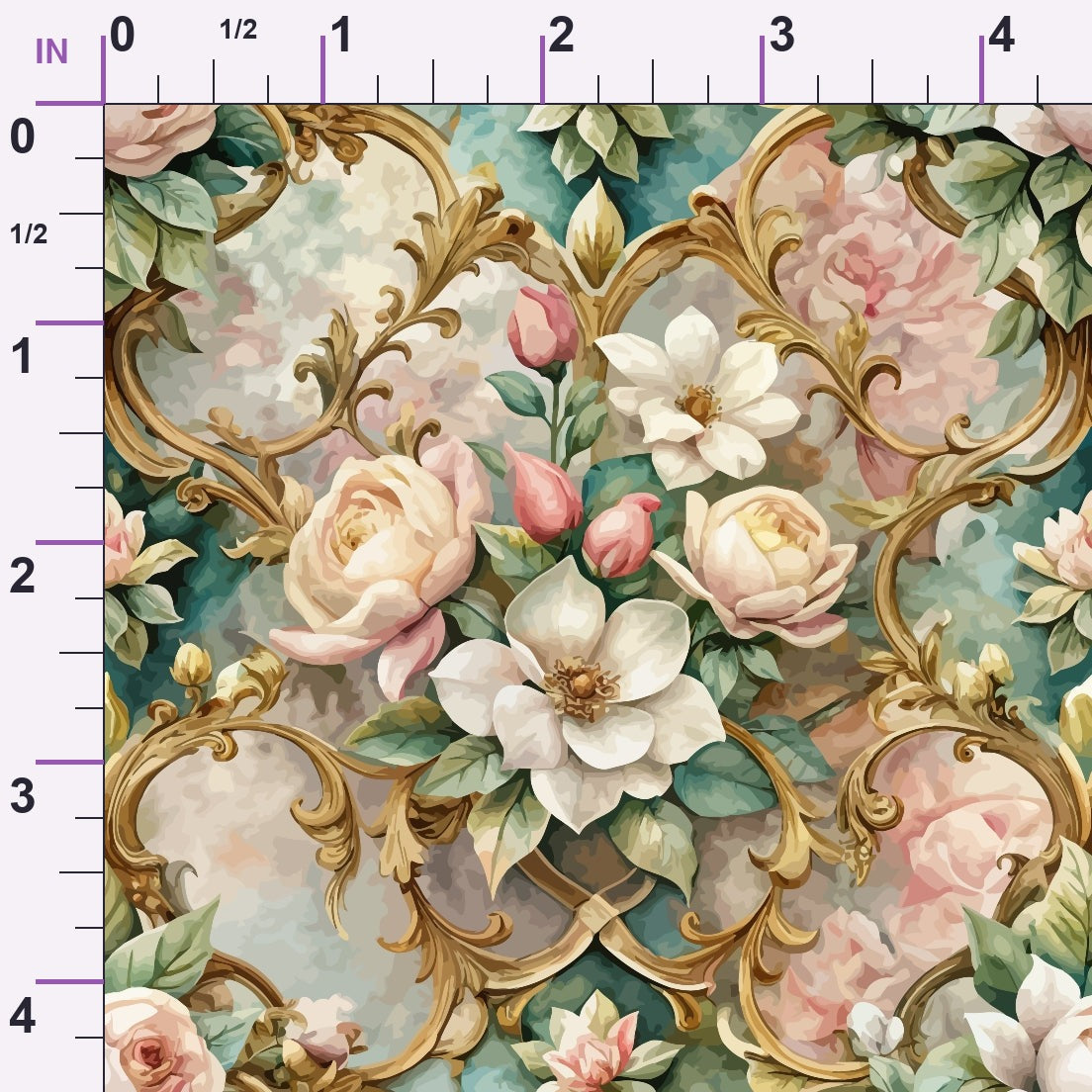 Rococo Blooms Pattern 4 Minky Fabric
