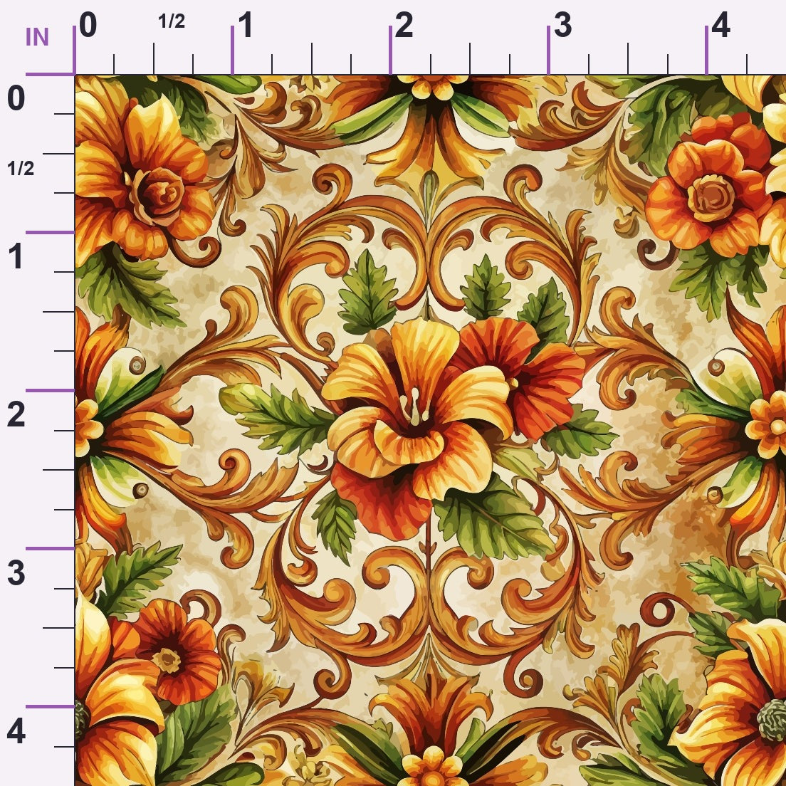Rococo Blooms Pattern 40 Minky Fabric