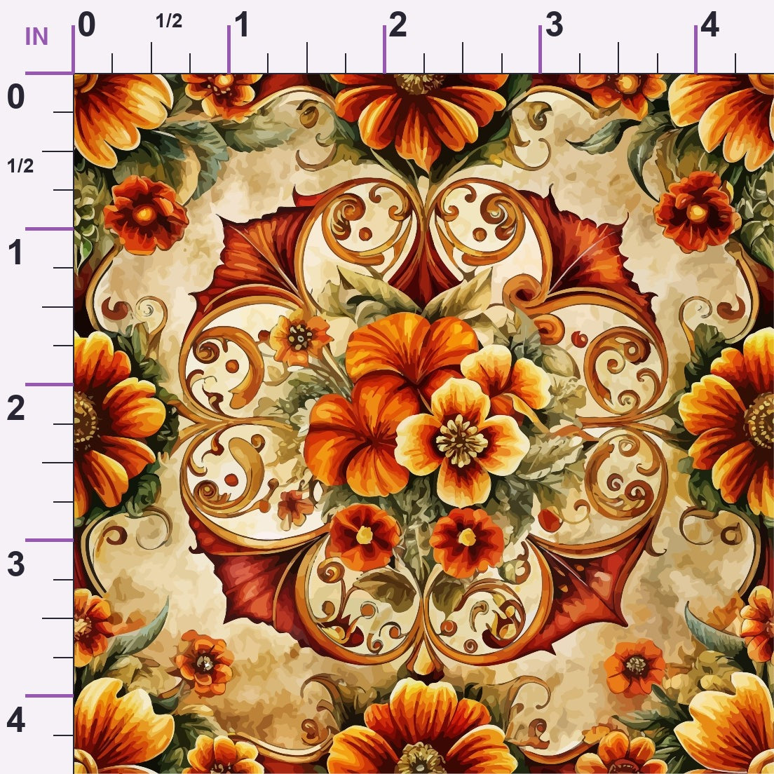 Rococo Blooms Pattern 41 Minky Fabric
