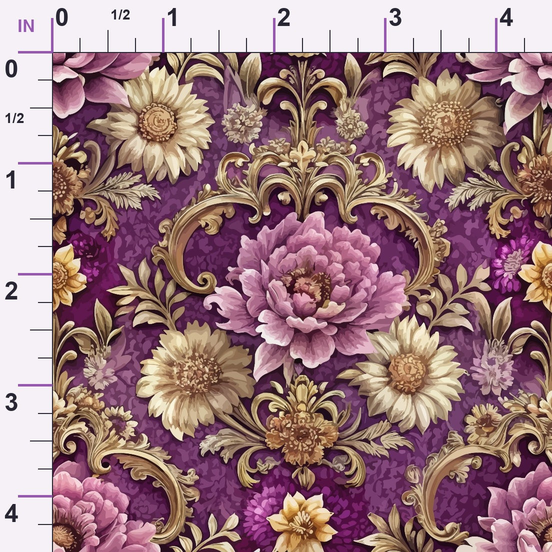 Rococo Blooms Pattern 43 Minky Fabric
