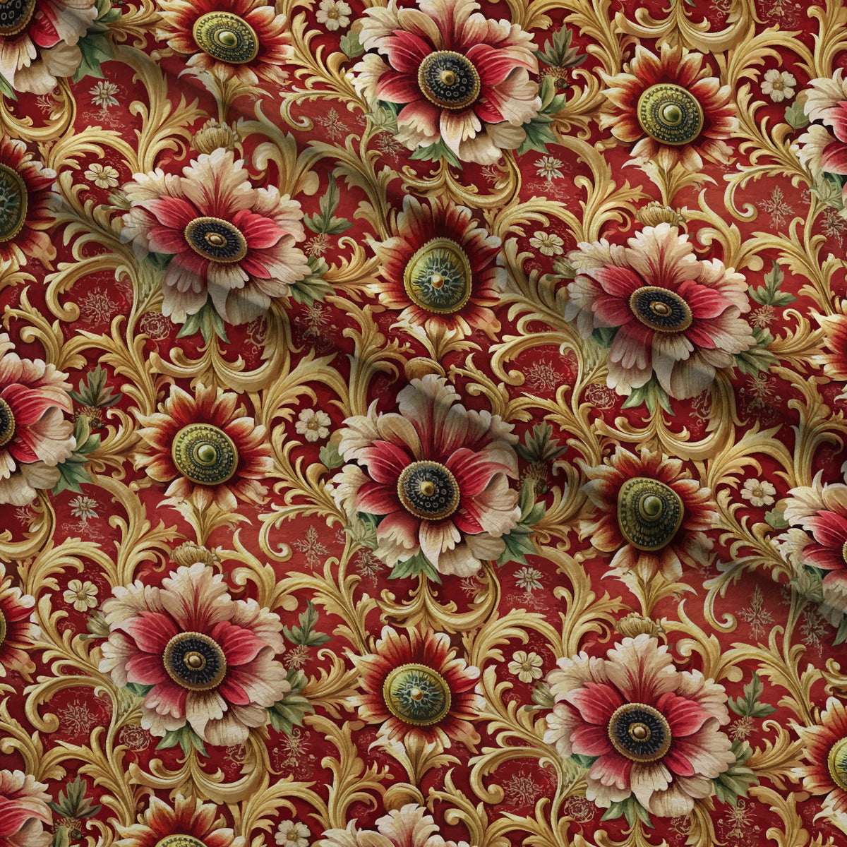 Rococo Blooms Pattern 44 Minky Fabric