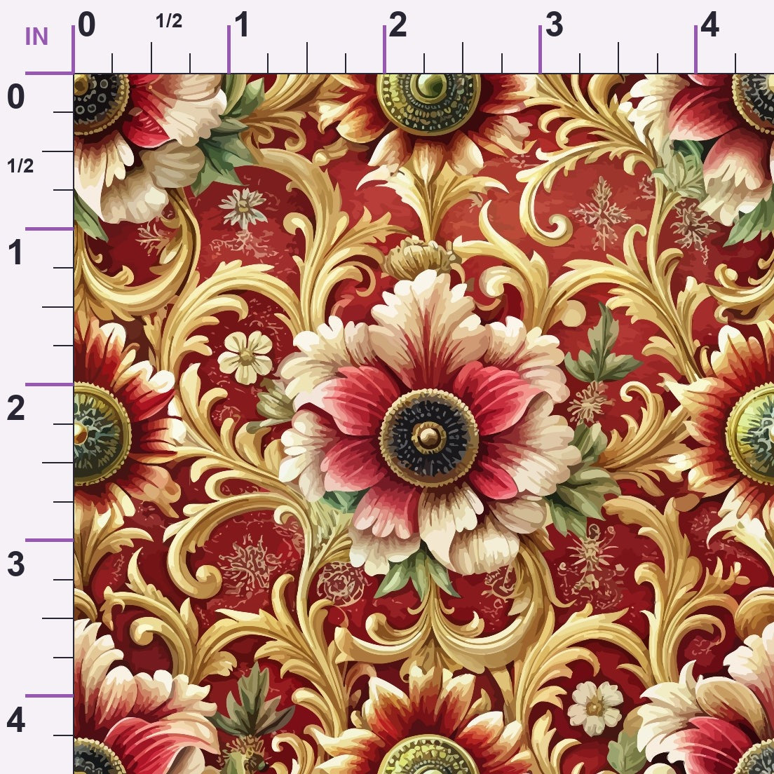 Rococo Blooms Pattern 44 Minky Fabric