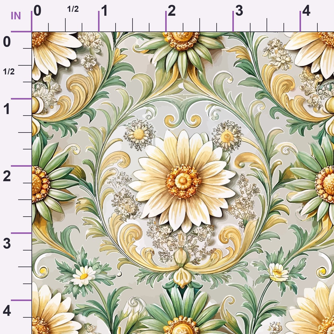 Rococo Blooms Pattern 48 Minky Fabric