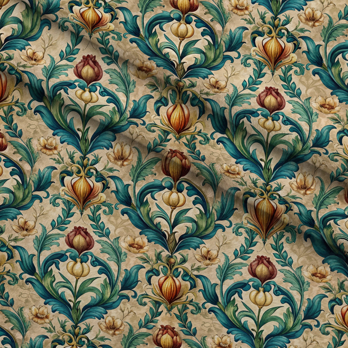 Rococo Blooms Pattern 50 Minky Fabric