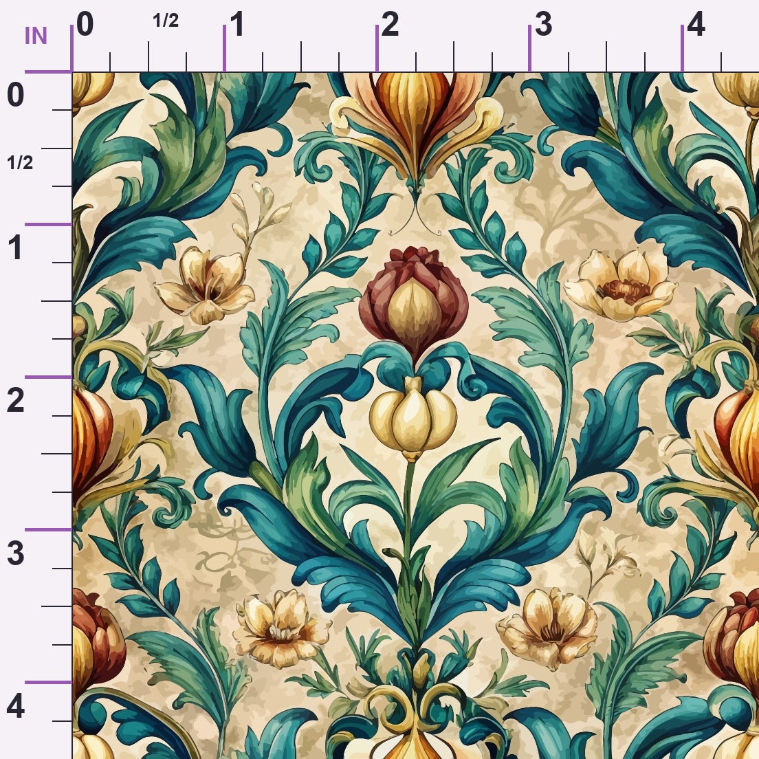Rococo Blooms Pattern 50 Minky Fabric
