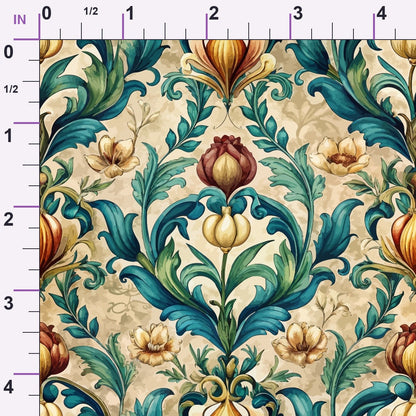 Rococo Blooms Pattern 50 Minky Fabric