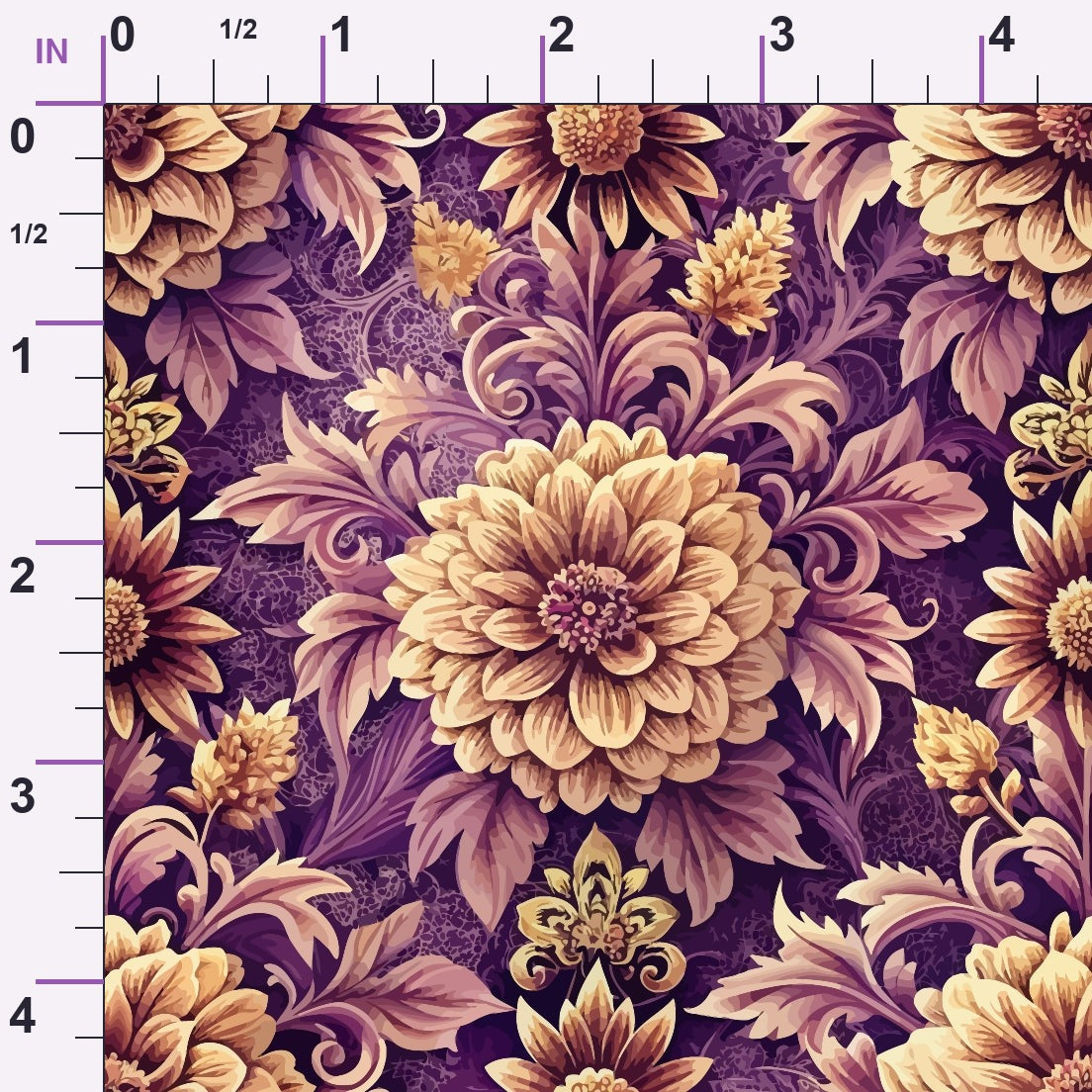 Rococo Blooms Pattern 56 Minky Fabric