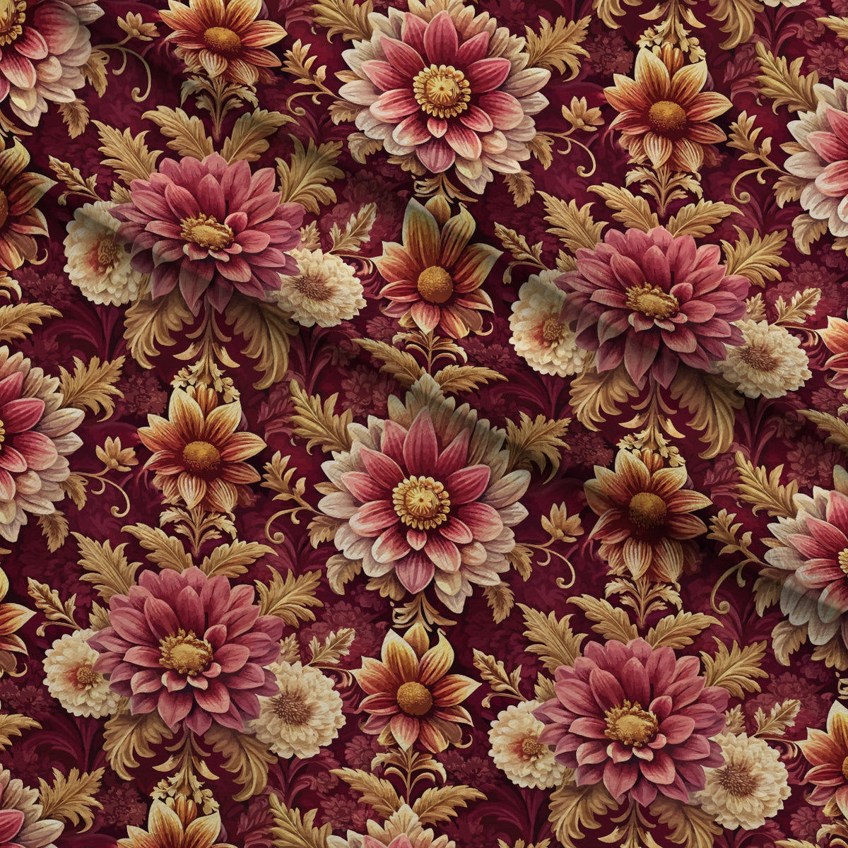 Rococo Blooms Pattern 6 Minky Fabric