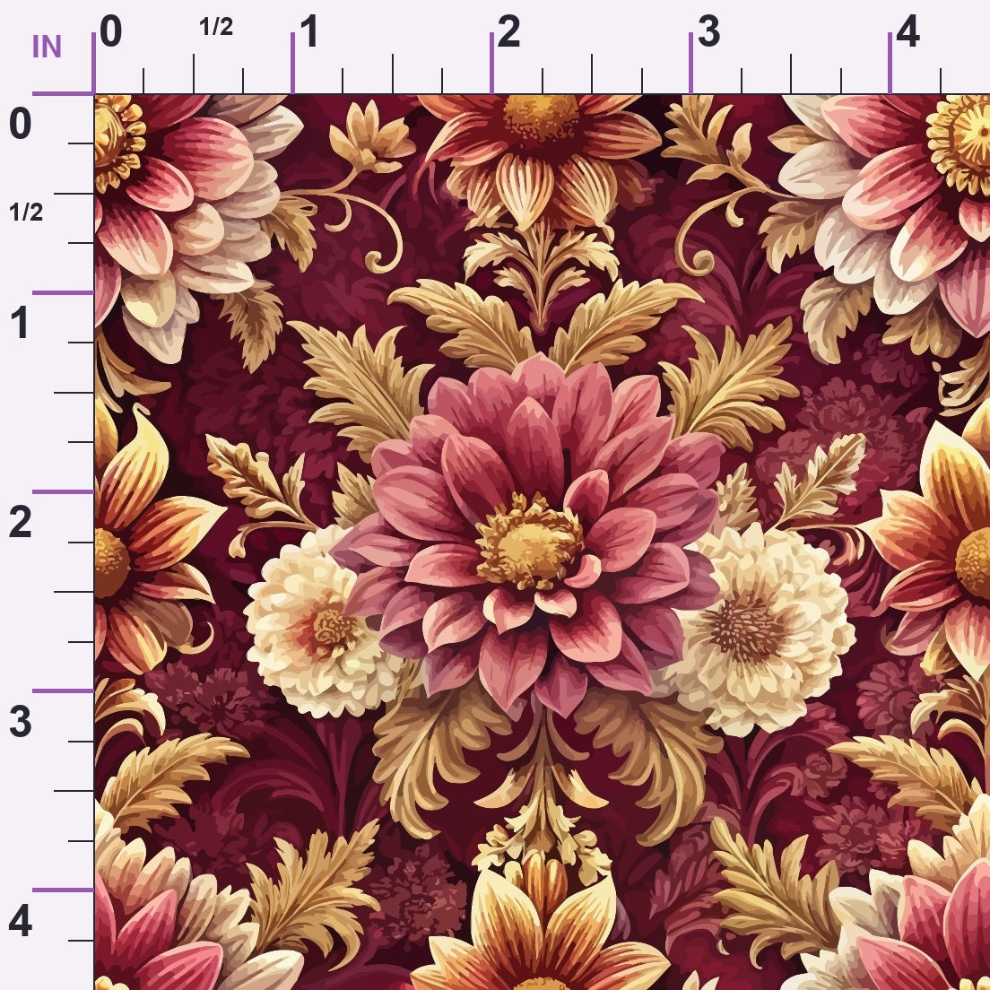 Rococo Blooms Pattern 6 Minky Fabric