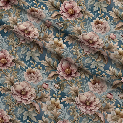 Rococo Blooms Pattern 60 Minky Fabric
