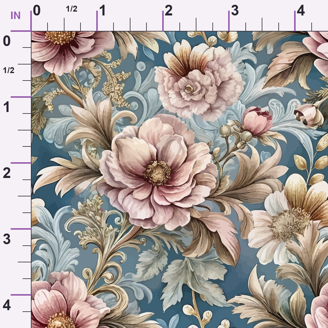Rococo Blooms Pattern 60 Minky Fabric