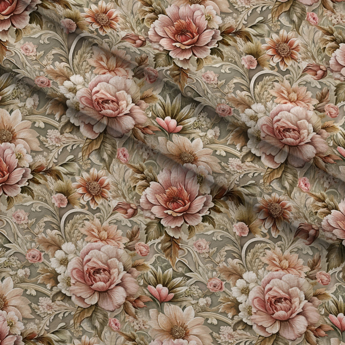 Rococo Blooms Pattern 61 Minky Fabric