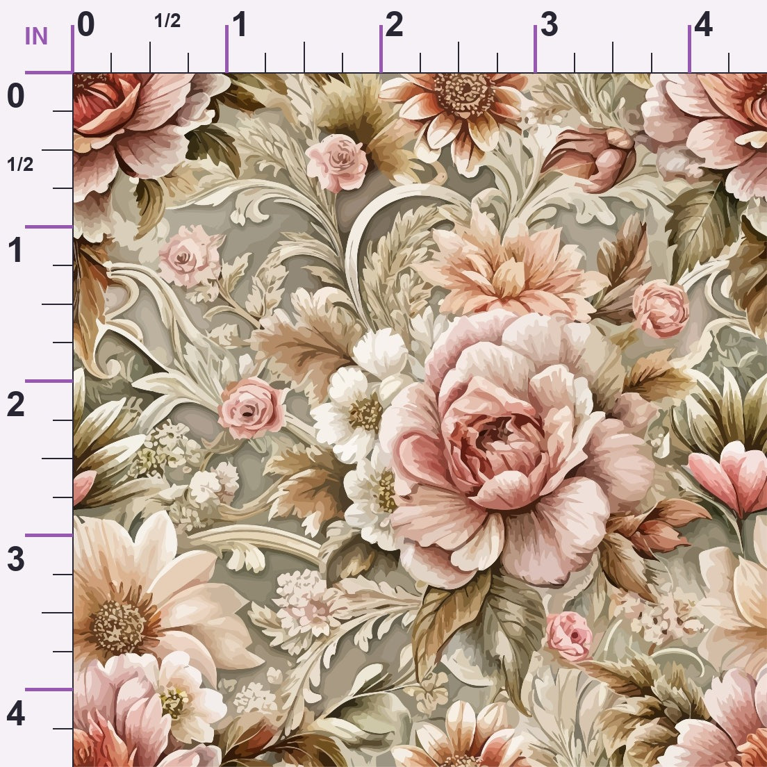 Rococo Blooms Pattern 61 Minky Fabric