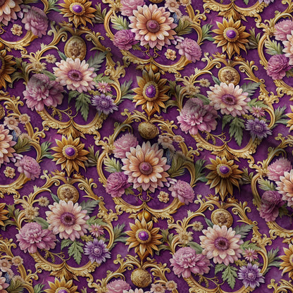 Rococo Blooms Pattern 62 Minky Fabric