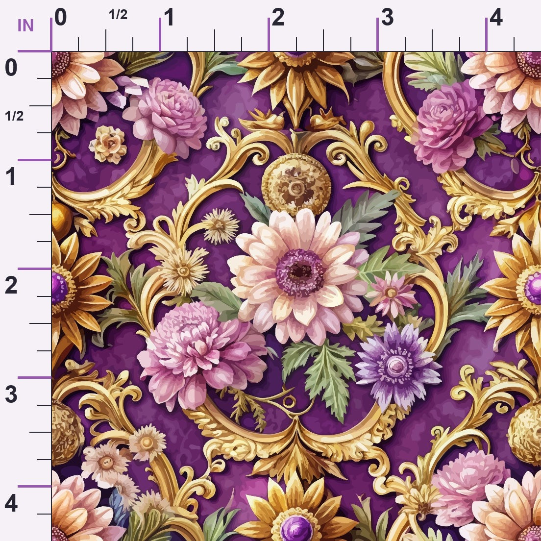 Rococo Blooms Pattern 62 Minky Fabric