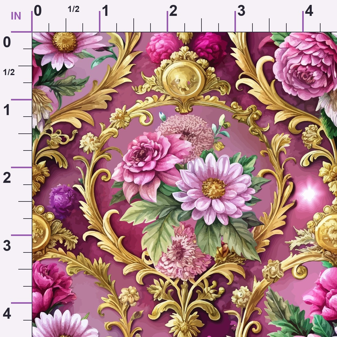 Rococo Blooms Pattern 65 Minky Fabric