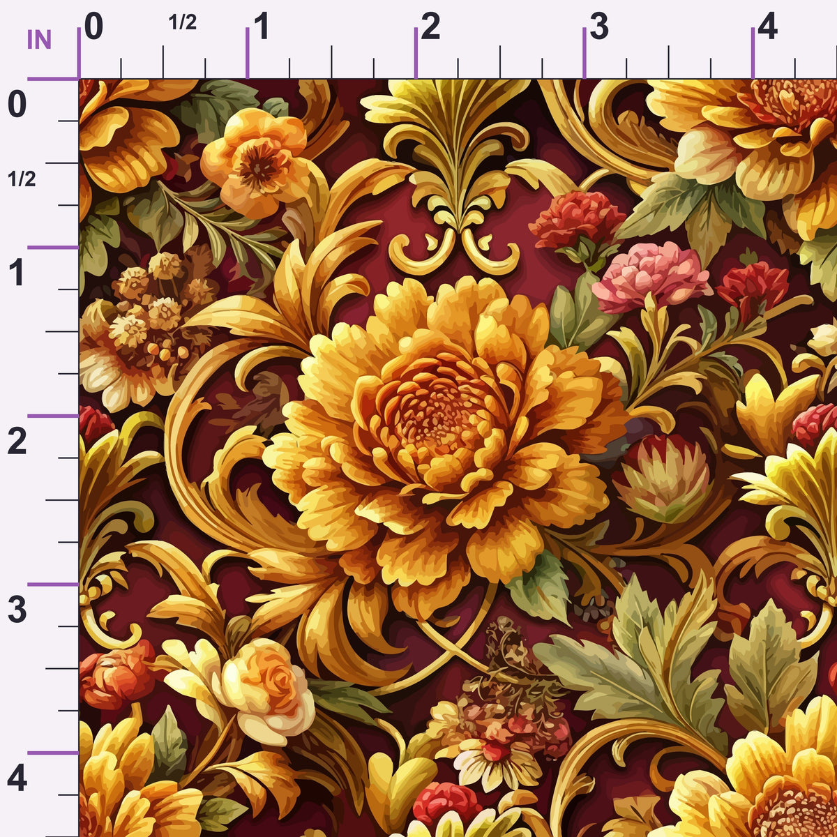 Rococo Blooms Pattern 7 Minky Fabric