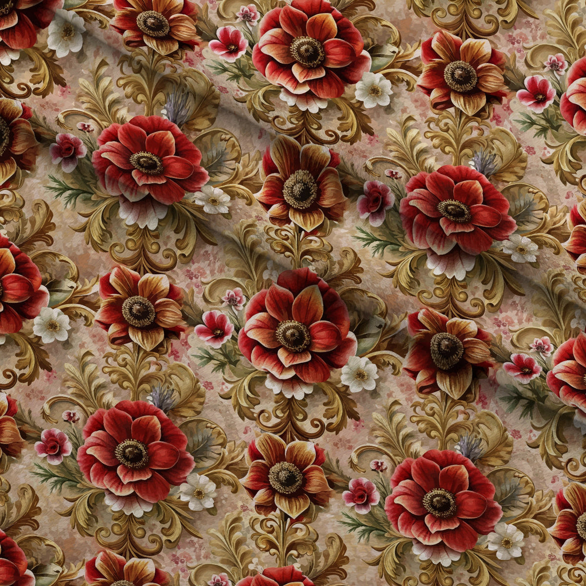 Rococo Blooms Pattern 70 Minky Fabric