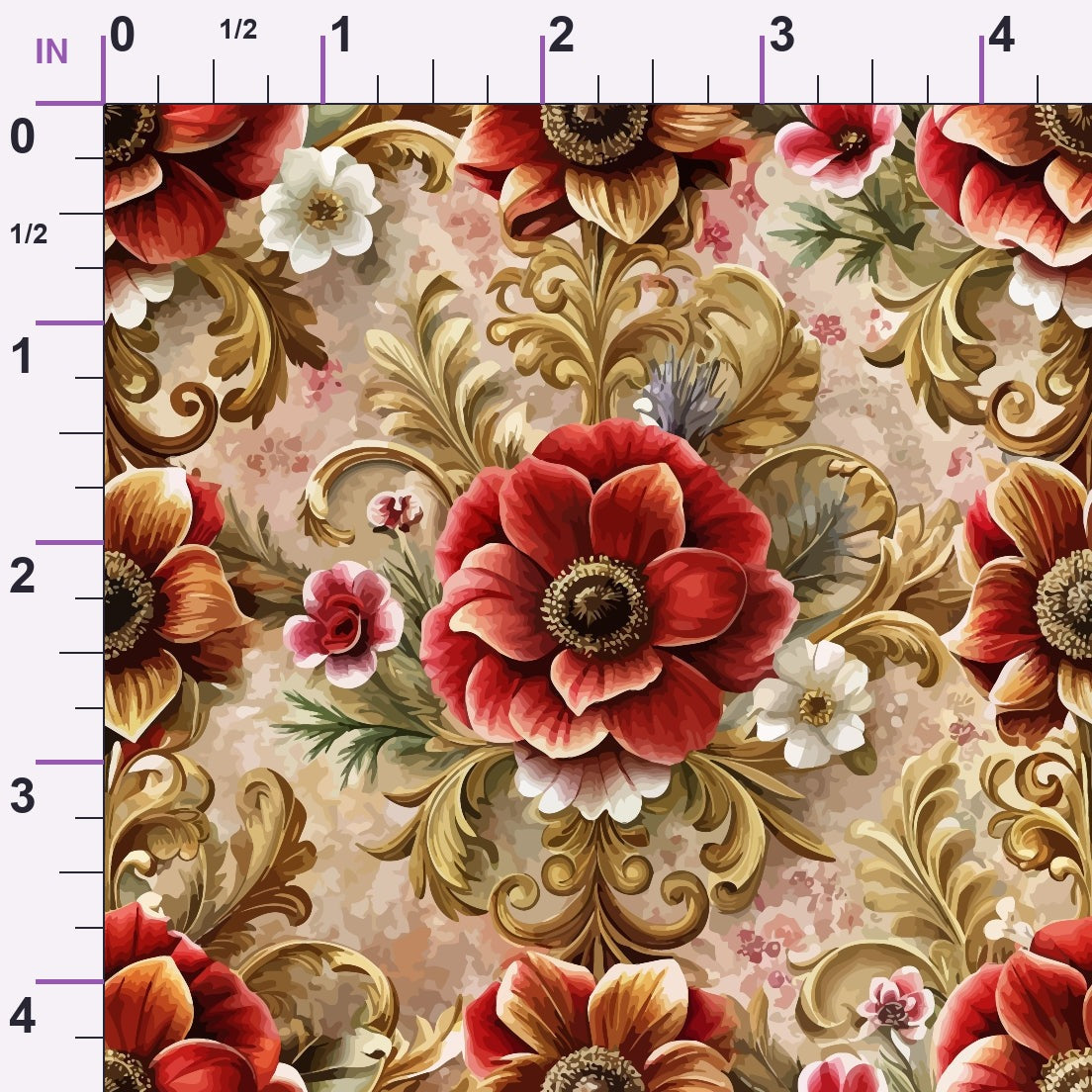 Rococo Blooms Pattern 70 Minky Fabric