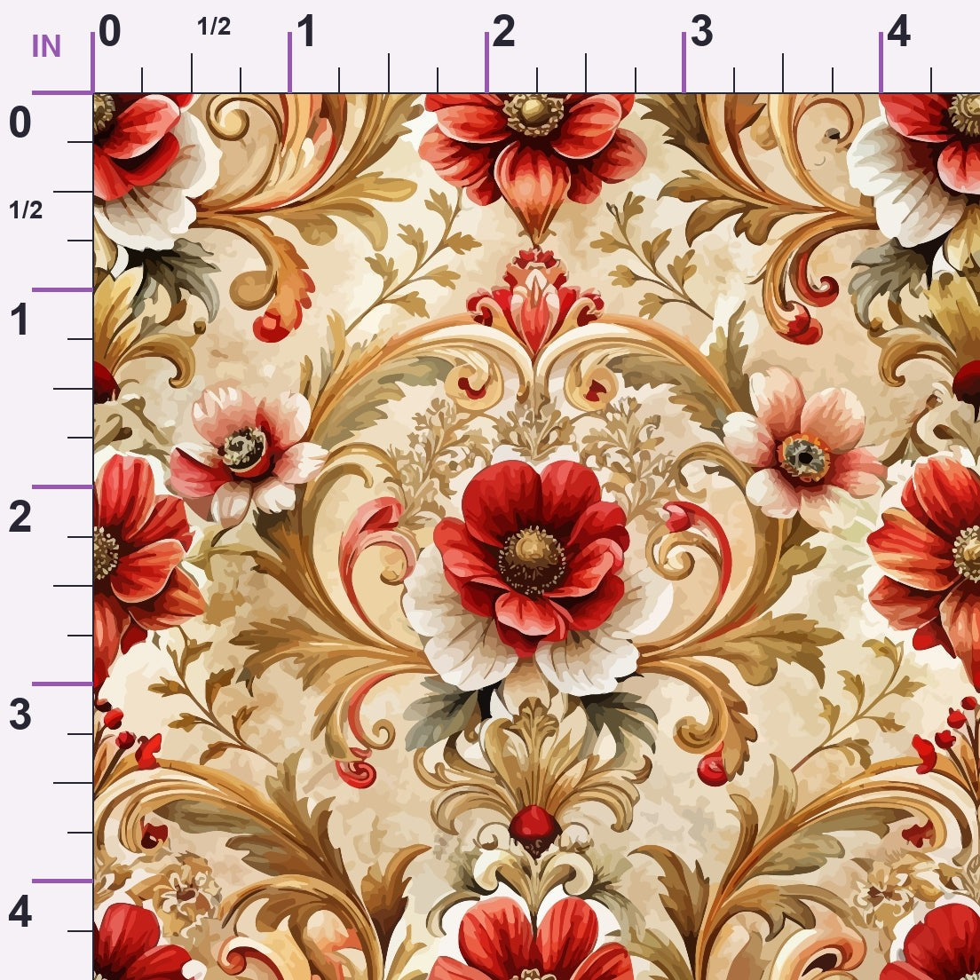 Rococo Blooms Pattern 71 Minky Fabric