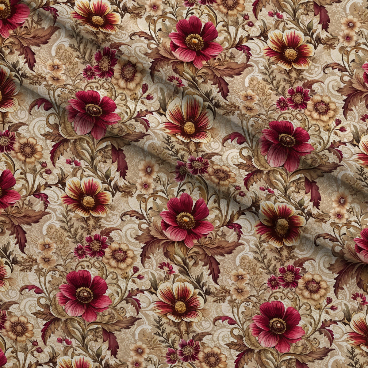 Rococo Blooms Pattern 73 Minky Fabric