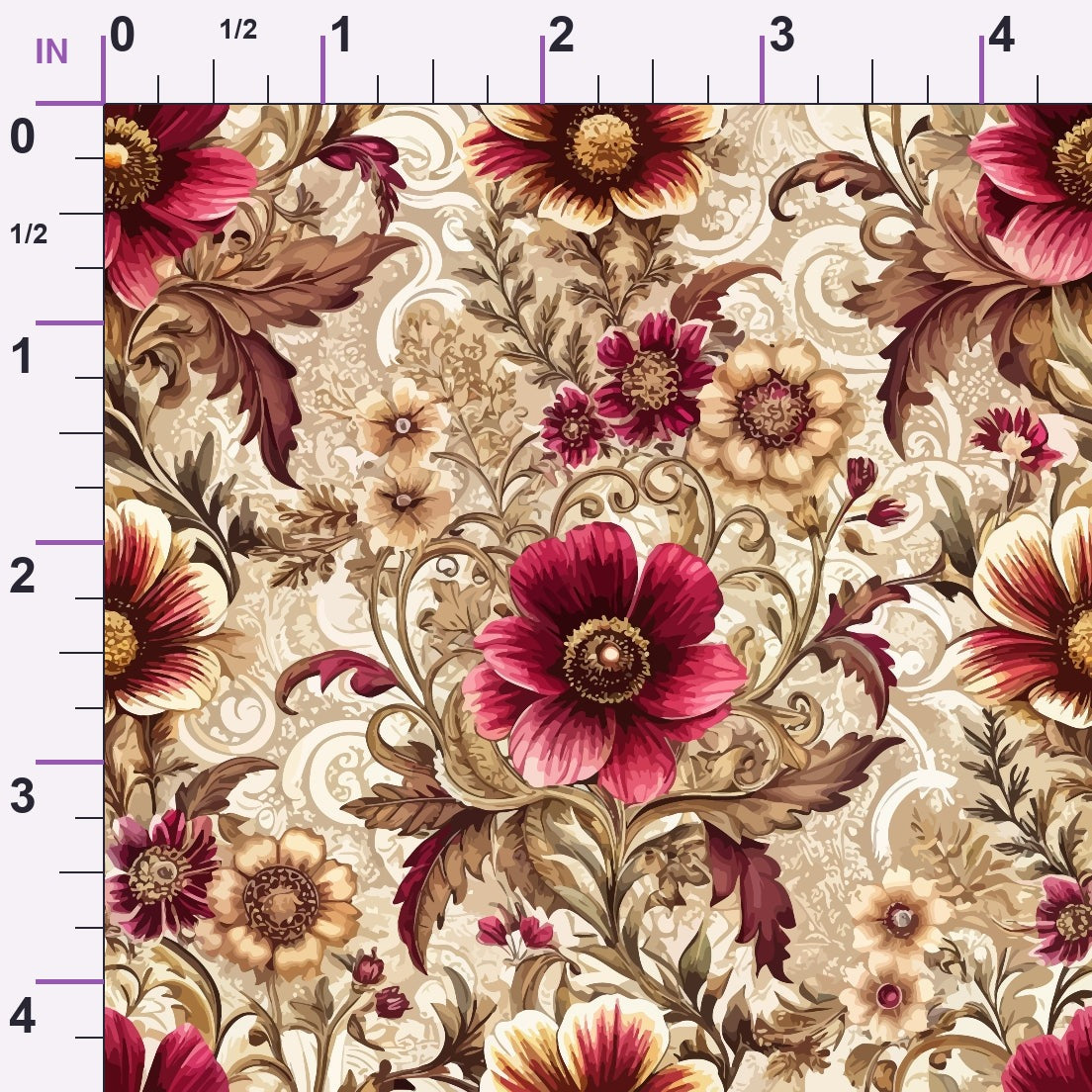 Rococo Blooms Pattern 73 Minky Fabric