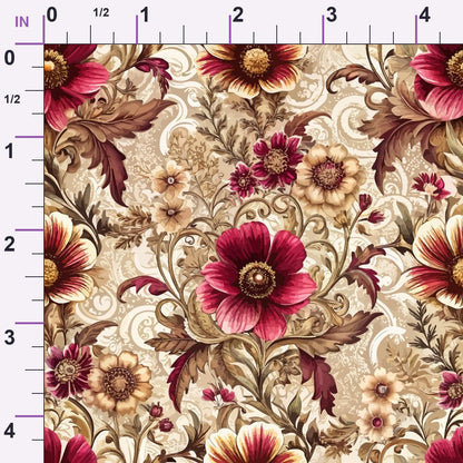 Rococo Blooms Pattern 73 Minky Fabric