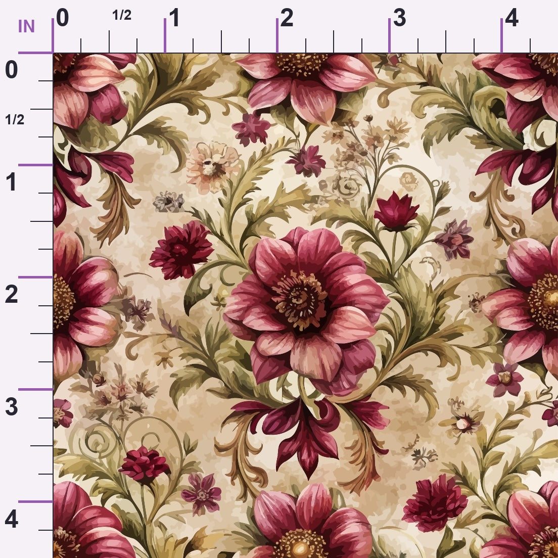 Rococo Blooms Pattern 79 Minky Fabric