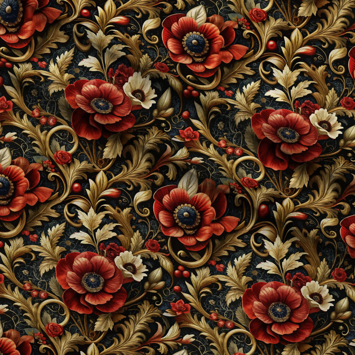 Rococo Blooms Pattern 8 Minky Fabric
