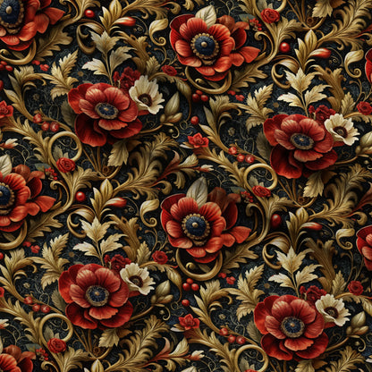 Rococo Blooms Pattern 8 Minky Fabric