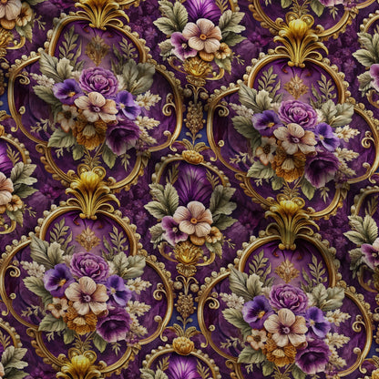 Rococo Blooms Pattern 80 Minky Fabric
