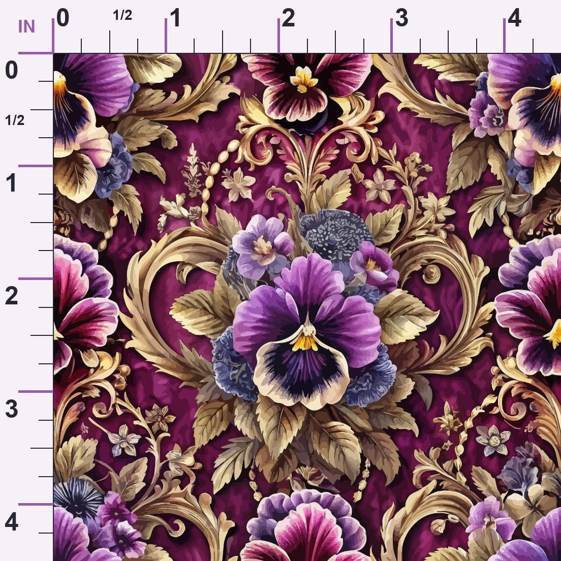 Rococo Blooms Pattern 82 Minky Fabric