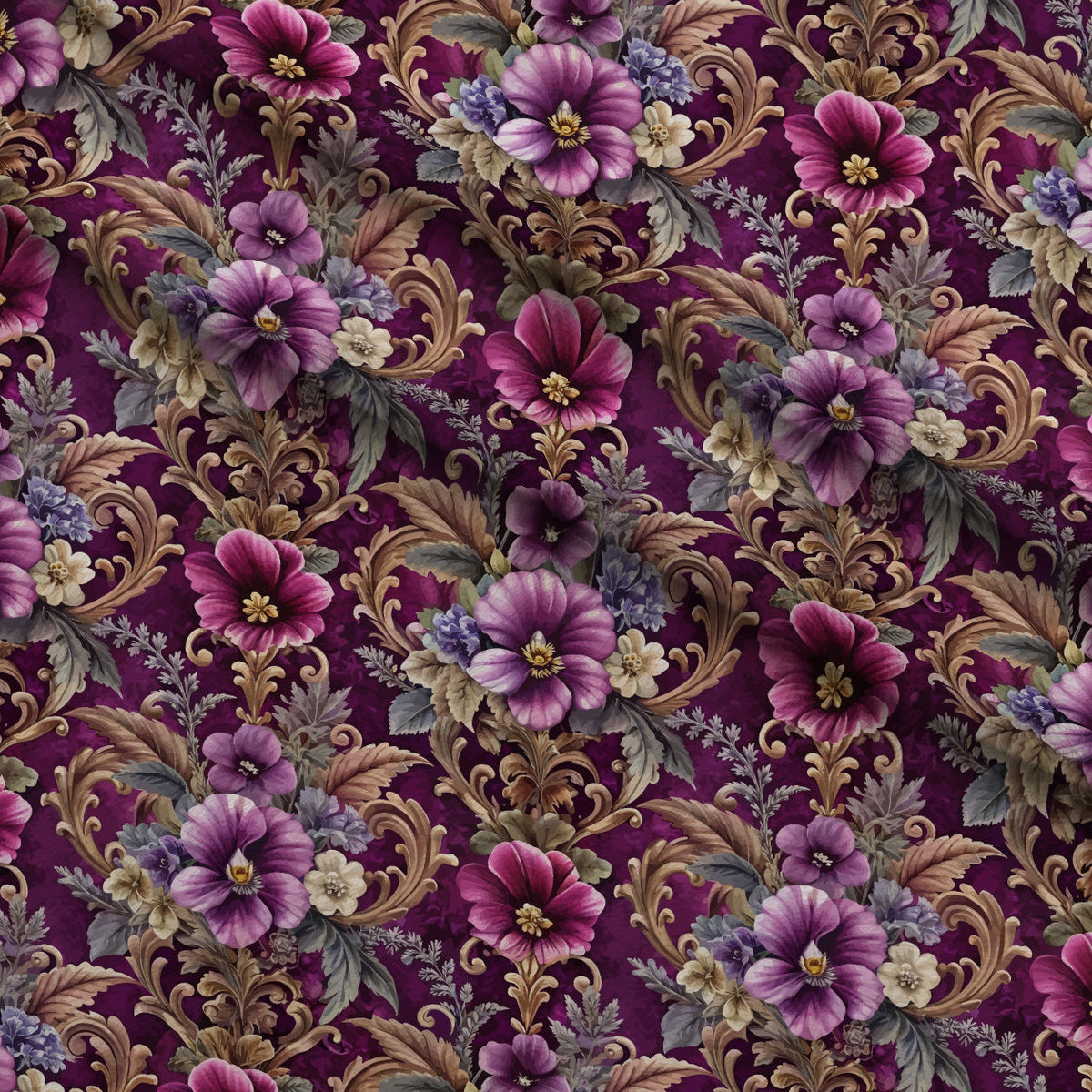 Rococo Blooms Pattern 83 Minky Fabric