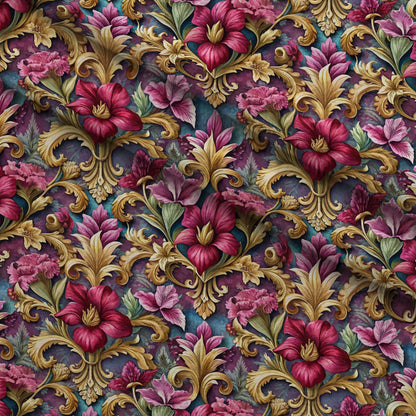 Rococo Blooms Pattern 84 Minky Fabric