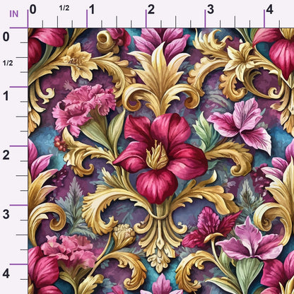 Rococo Blooms Pattern 84 Minky Fabric