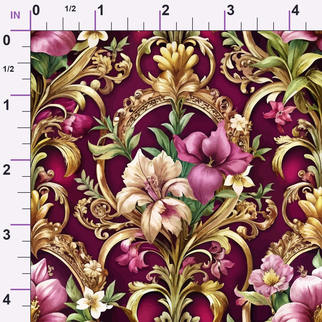 Rococo Blooms Pattern 85 Minky Fabric