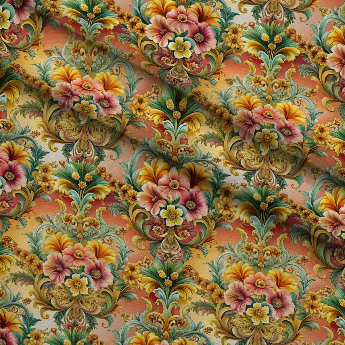 Rococo Blooms Pattern 86 Minky Fabric