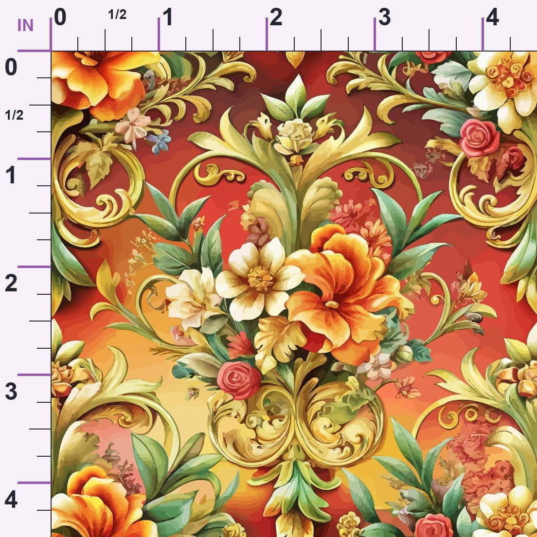 Rococo Blooms Pattern 87 Minky Fabric