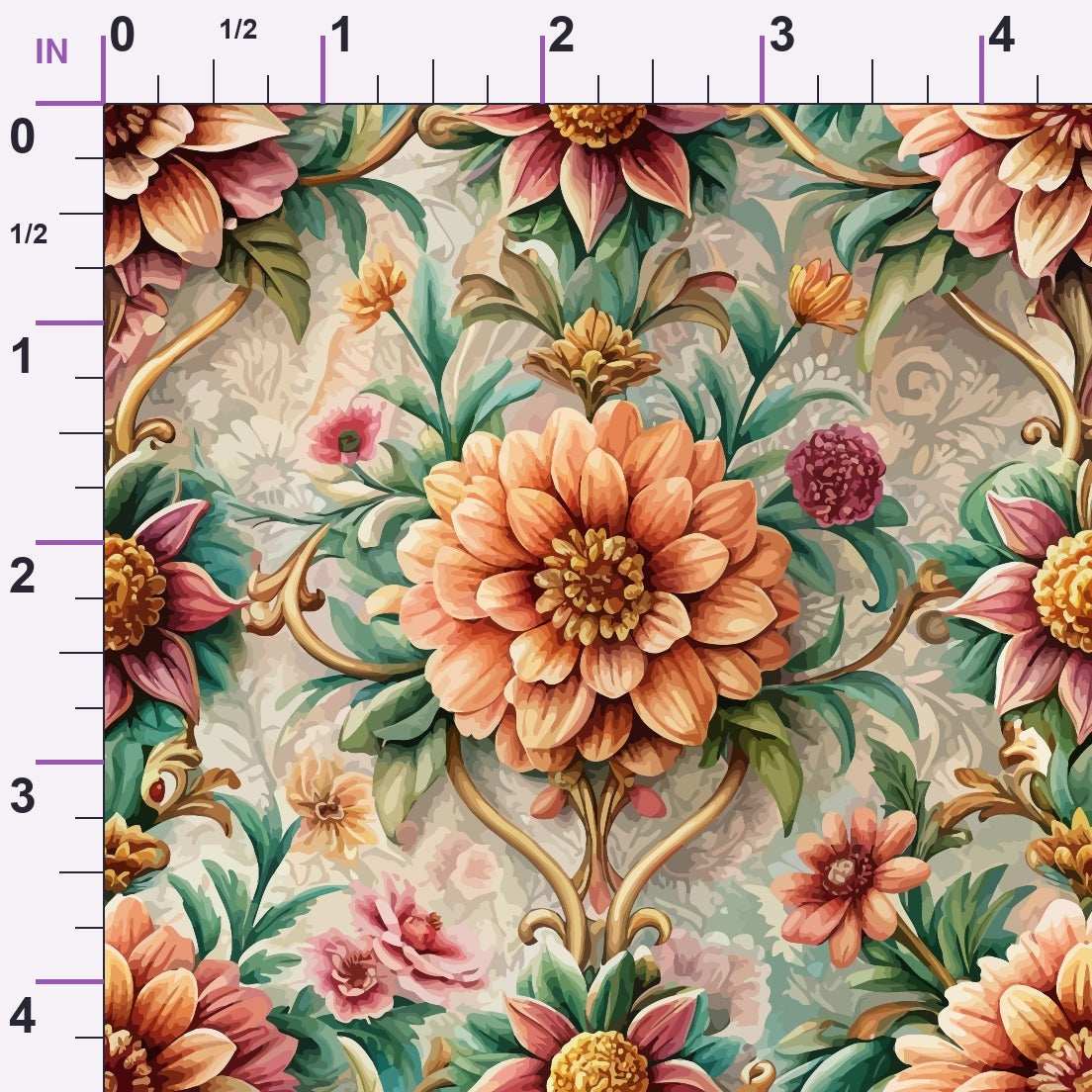 Rococo Blooms Pattern 88 Minky Fabric