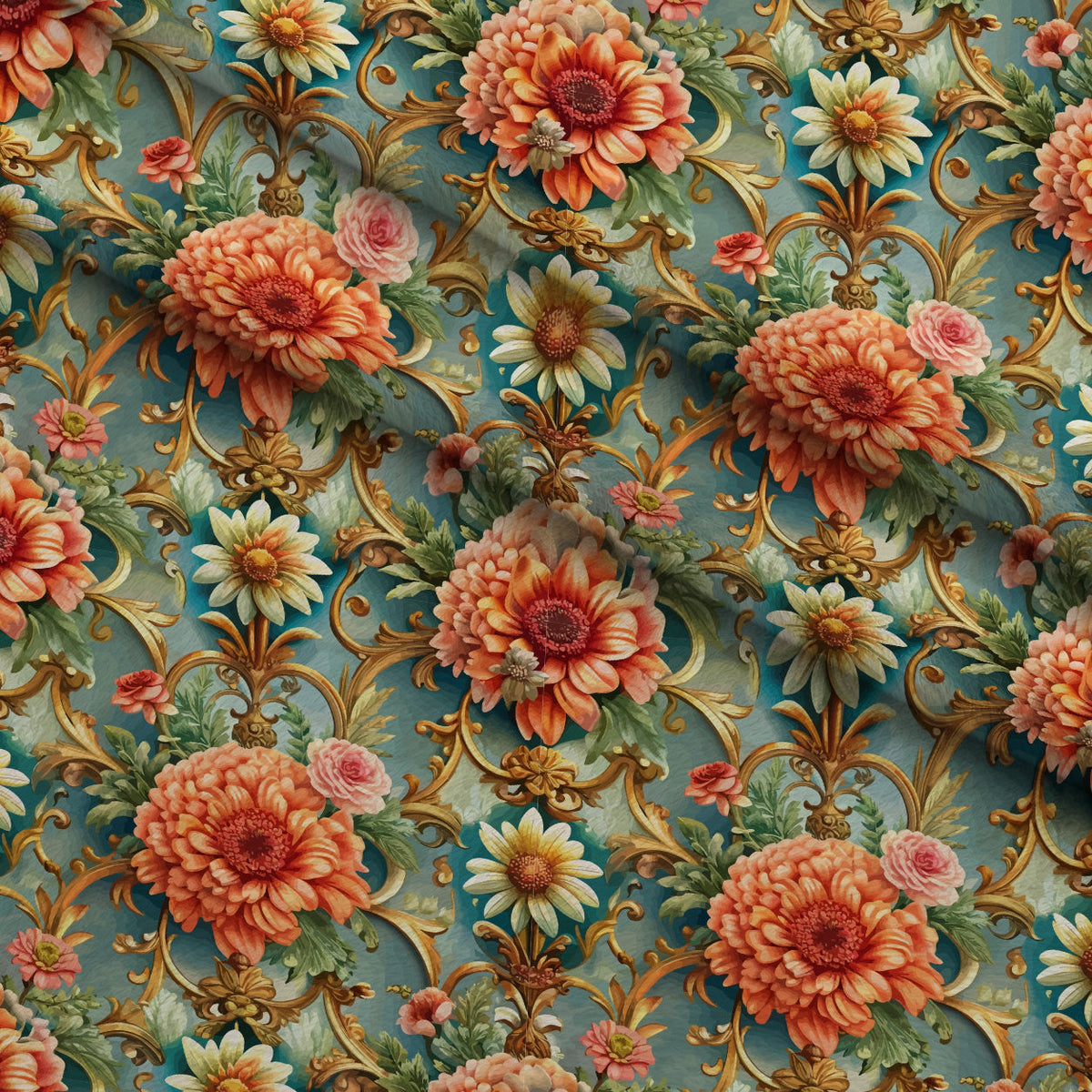 Rococo Blooms Pattern 89 Minky Fabric